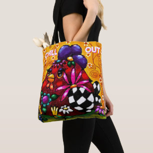 Bolsa Tote Galinha Chocante Chunky Floral Whimsical