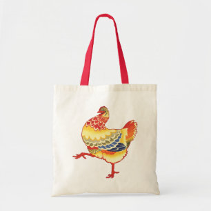 Bolsa Tote Galinha Colorida Antiga do Quintal da Fazenda