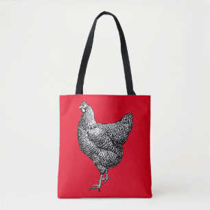Bolsa Tote Galinha de Pedra Clássica Barred Plymouth Rock