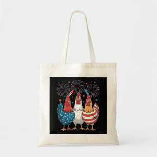 Bolsa Tote Galinha dos EUA Bandeira Patriótica 4 de julho