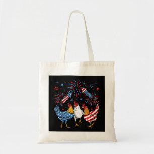 Bolsa Tote Galinha dos EUA Bandeira Patriótica 4 de julho