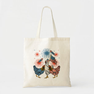 Bolsa Tote Galinha dos EUA Bandeira Patriótica 4 de julho