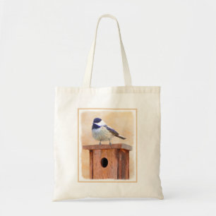 Bolsa Tote Galinha em Birdhouse Pintura Original de Pássaros