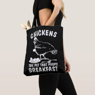 Bolsa Tote Galinha Engraçada Pet Fezes Café da Manhã Quintal