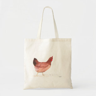 Bolsa Tote Galinha galinha aquarela animais de criação aves