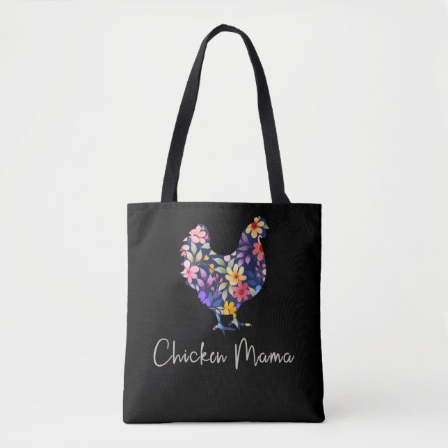 Bolsa Tote Galinha Mama Flores fazendeiro galinha (Frente)