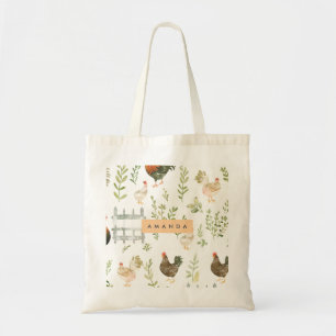 Bolsa Tote Galinha russa personalizada e verde