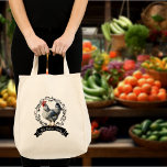 Bolsa Tote Galinha Rústica de Galinha Rústica<br><div class="desc">Apresentando nosso charmoso galinha rusta no design de Wreath! Traga um toque de elegância rústica para sua casa com esta deliciosa peça que combina perfeitamente o encanto da fazenda com o estilo clássico. Criado com atenção meticulosa aos detalhes, nosso design apresenta um galo orgulhoso aninhado dentro de uma coroa de...</div>