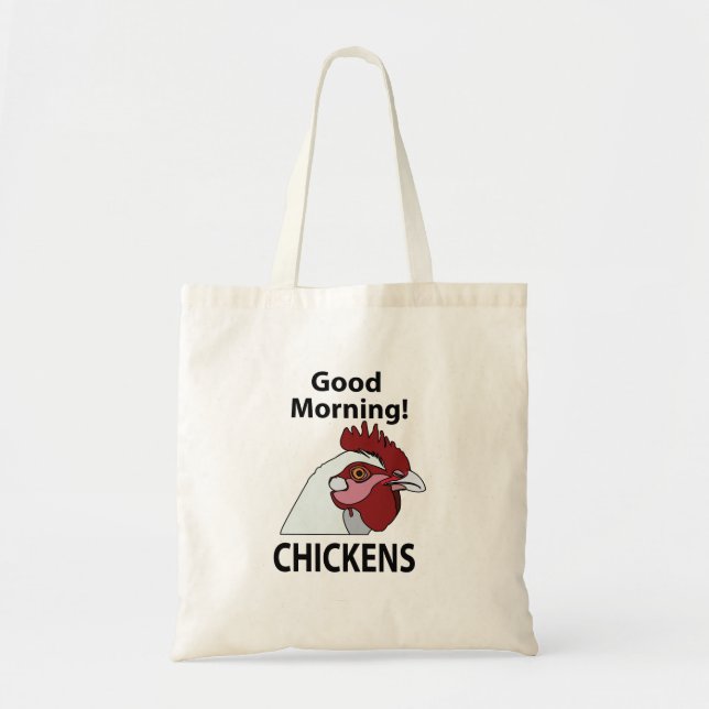 Bolsa Tote Galinhas Boa Manhã Frango Engraçado (Frente)
