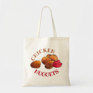 Bolsa Tote Galinhas Nuggets com Ketchup Comida Foodie
