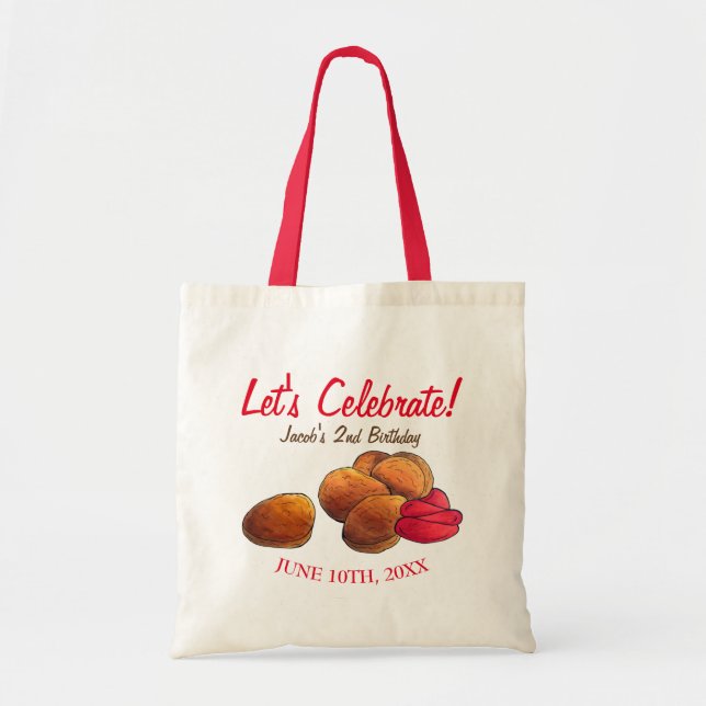 Bolsa Tote Galinhas Nuggets com Ketchup Lixo de Comida Rápida (Frente)