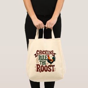 Bolsa Tote Galinhas Ordenam a Ilustração da Fazenda Rústica