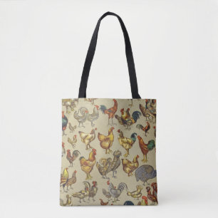 Bolsa Tote Galo Galinha-Fazenda Animal