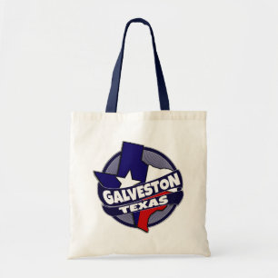 Bolsa Tote Galveston Texas flag explodiu em saco reutilizável