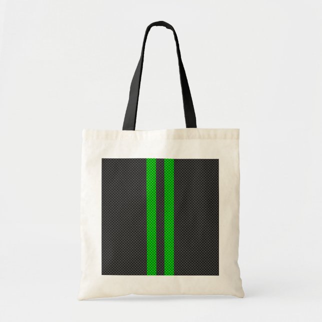Bolsa Tote Gamas de Estilo de Fibra de Carbono Verde (Frente)