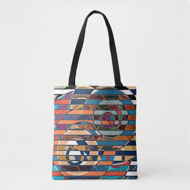 Bolsa Tote Gamas Geométricas Coloridas, Abstrato (Frente)