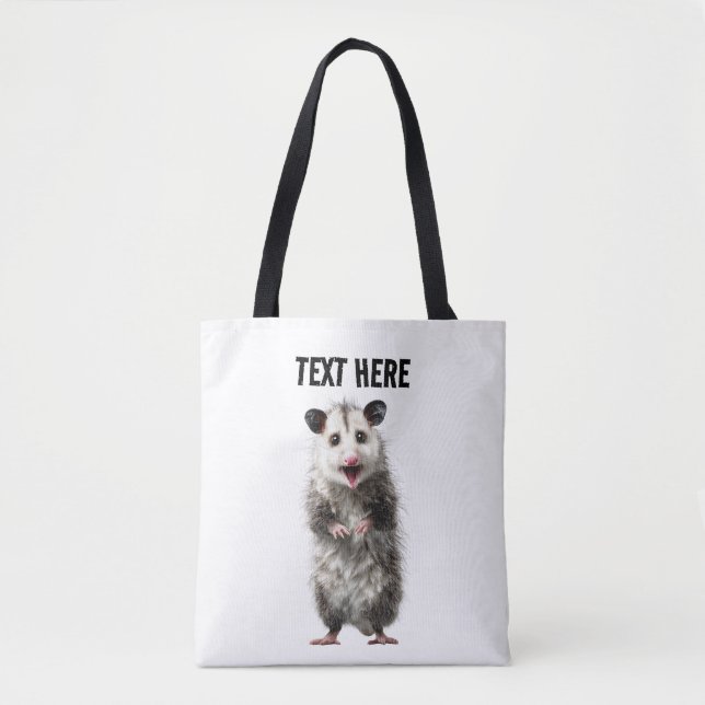 Bolsa Tote Gambá Surpreso Chocado Engraçado (Frente)