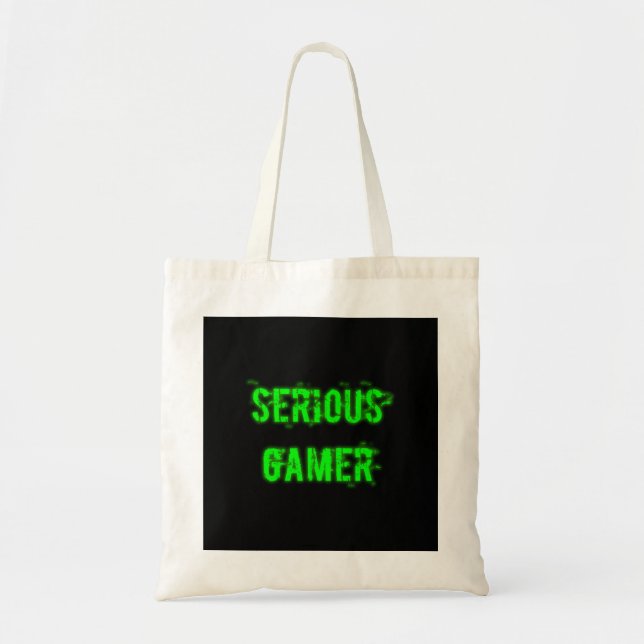 Bolsa Tote Gamer sério - verde (Frente)