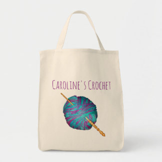 Bolsa Tote Gancho e fio personalizados com seu nome