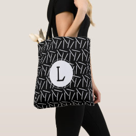 Bolsa Tote Ganchos de Crochet Artesanatos Iniciais {Dark}