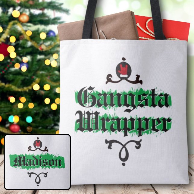 Bolsa Tote Gangsta Wrapper Green Christmas Tool Bag (Gangsta Wrapper Green Christmas Spirit Tote Bag)