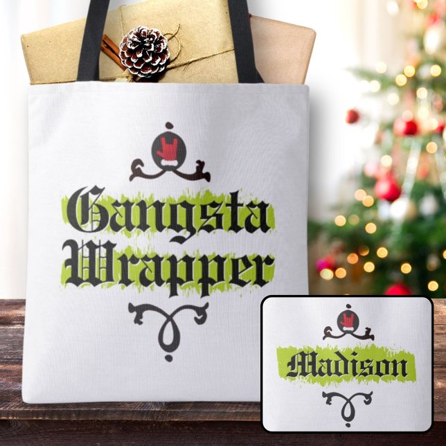 Bolsa Tote Gangsta Wrapper Legal Espírito de Natal Bag (Gangsta Wrapper Cool Christmas Spirit Tote Bag)