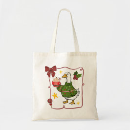 Bolsa Tote Ganso de Natal Aconchegante Design de Férias