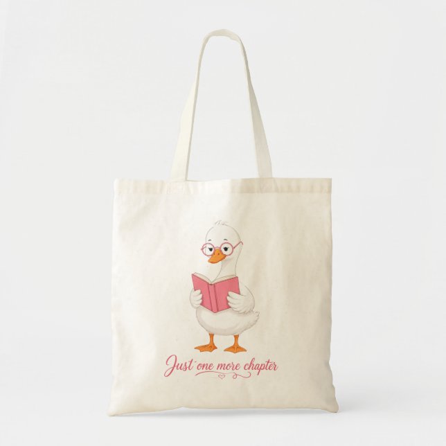 Bolsa Tote Ganso Leitor com Óculos "Só mais um capítulo" (Frente)