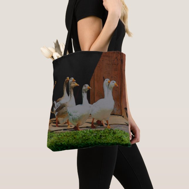 Bolsa Tote Gansos Na Arte Animal Marcha (Close Up)