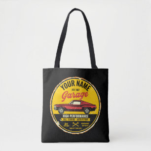 Bolsa Tote Garagem de Carro Clássico Vermelho de Fastback 19