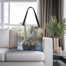 Bolsa Tote Garça Azul Grande Nos Glades,