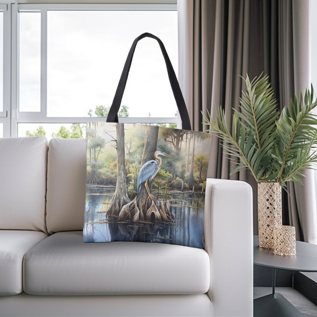 Bolsa Tote Garça Azul Grande Nos Glades, (Criador carregado)