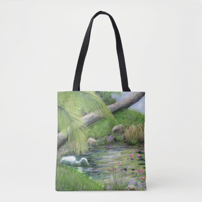 Bolsa Tote Garça no Lago  (Frente)