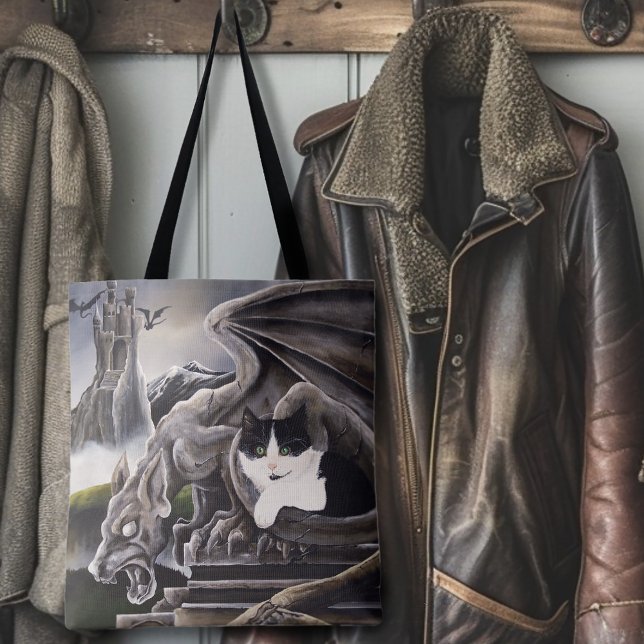 Bolsa Tote Gargoyle branco preto (Criador carregado)
