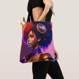Bolsa Tote Garota Afro Steampunk da Moda