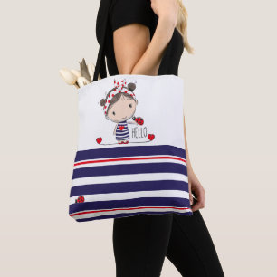 Bolsa Tote Garota bonita com garotos riscados
