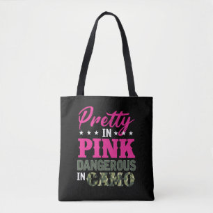 Bolsa Tote Garota Bonito de caça ao camo perigosa