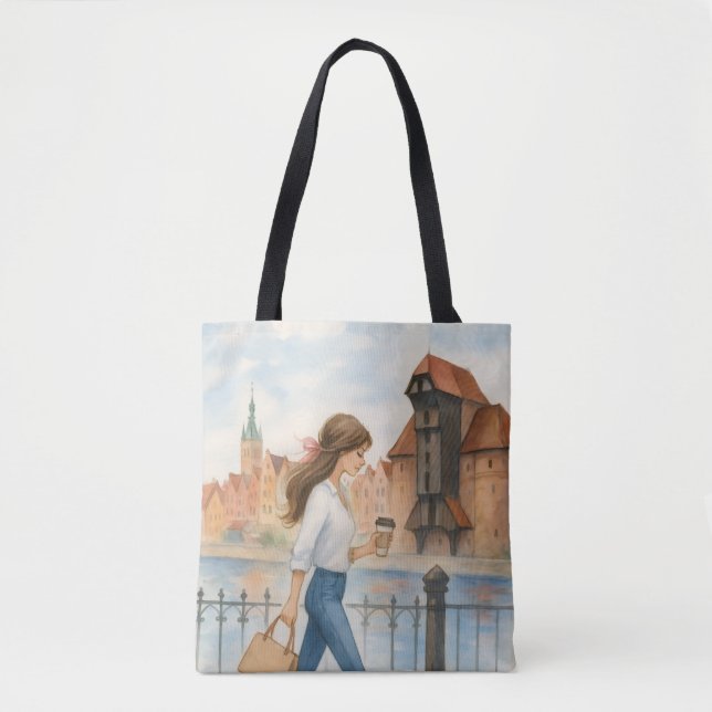 Bolsa Tote Garota Chic em Gdansk, Polônia (Frente)