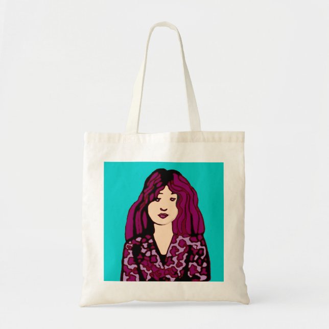 Bolsa Tote garota com cabelo roxo (Frente)