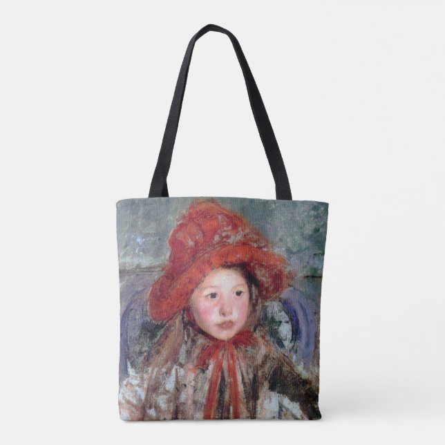 Bolsa Tote Garota com chapéu vermelho grande, Mary Cassatt (Verso)