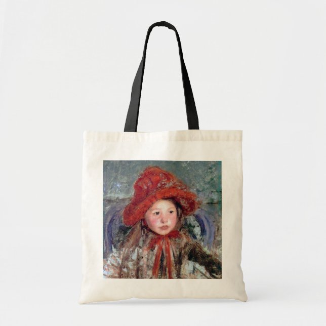 Bolsa Tote Garota com chapéu vermelho grande, Mary Cassatt (Frente)