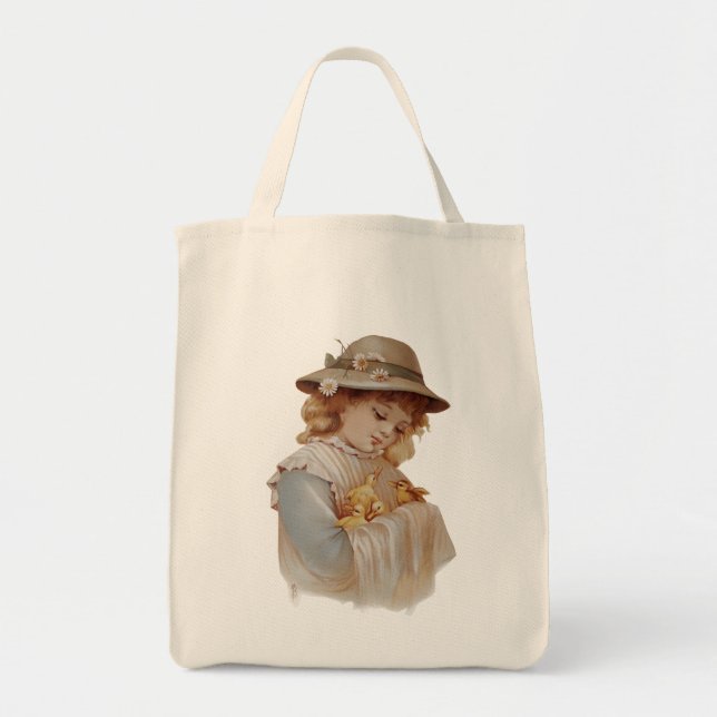 Bolsa Tote Garota com Patos Bebês (Frente)