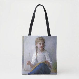 Bolsa Tote Garota costurando, Bouguereau