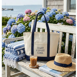 Bolsa Tote Garota da Costa Leste Préppy Costeira