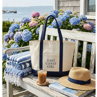Bolsa Tote Garota da Costa Leste Préppy Costeira
