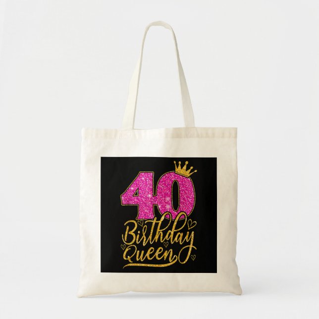 Bolsa Tote Garota de 40 anos aniversário de 40 anos da Rainha (Frente)
