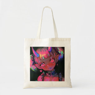 Bolsa Tote Garota Demoníaca Kawaii Neon Pastel Goth