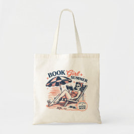 Bolsa Tote Garota do Livro de Verão Praia Retro
