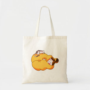 Bolsa Tote Garota Dormindo com Gato Louco