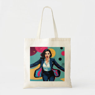 Bolsa Tote Garota Estilosa Cyberpunk Pop Art